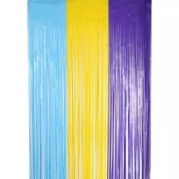 Дождь Игривый Макарон Занавес в Разных Цветах для Веселого Детского Дня Рождения Тематический Декор 1m1m,Blue Yellow Purple