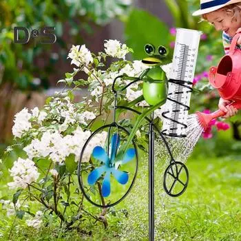 Дождемер Frog, уличный ветряной счетчик, дождемер, винтажный велосипедный дождемер Frog, двухшкальный трубчатый индикатор осадков для дворов, патио, садового декора Frog