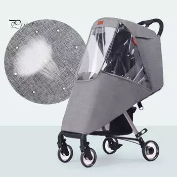 Дождевик для детской коляски с прозрачным окном, водонепроницаемый, ветрозащитный, солнцезащитный, дышащий, детский дорожный козырек от непогоды, универсальный аксессуар для коляски синий