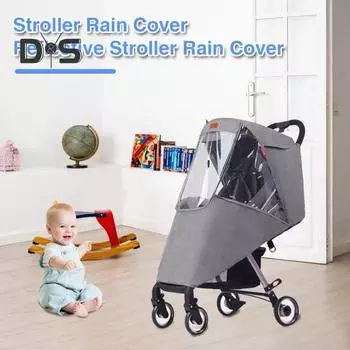 Дождевик для детской коляски с прозрачным окном, водонепроницаемый, ветрозащитный, солнцезащитный, дышащий, детский дорожный козырек от непогоды, универсальный аксессуар для коляски синий