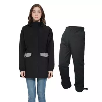 Дождевик для гольфа и нижняя дождевая холодная горная парка с дождевой осенью [Arasiyama] женские [верхний костюм, водонепроницаемый, тонкий, скалолазание, защита] брюки, чёрный