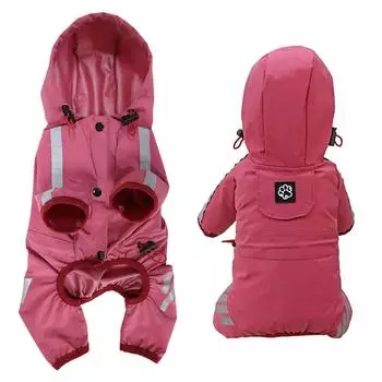 Дождевик для щенков, водонепроницаемый комбинезон для собак, дождевик, водонепроницаемая одежда для собак, светоотражающий комбинезон для маленьких собак, аксессуары для домашних животных S красный