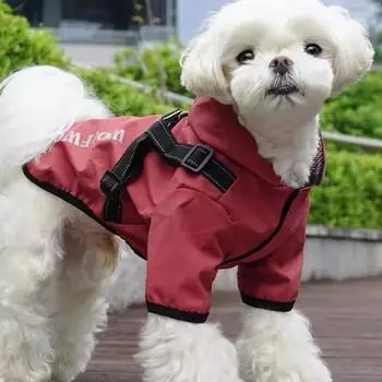 Дождевик для собак 1 шт., водонепроницаемый, для кошек и собак, все включено, дышащий, дождевик, светоотражающие товары для животных M красный