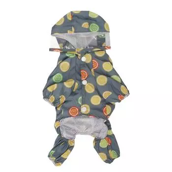 Дождевик для собак с капюшоном, светоотражающий, ветрозащитный, дышащий, легкий, с D-образными кольцами для домашних животных M