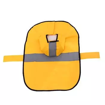 Дождевик для собак со светоотражающей полосой, водонепроницаемая накидка-пончо с капюшоном для больших размеров XS 24in: 63.5 X 48 X 50.8cm / 25 X 18.9 X 20in жёлтый