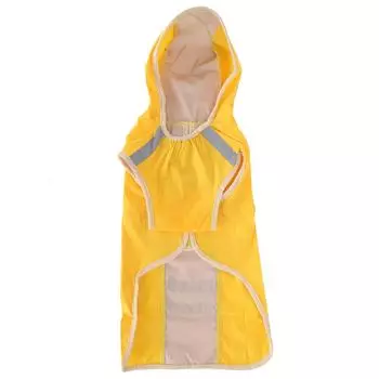 Дождевик для собак, водонепроницаемый, регулируемый, легкий, с защитной светоотражающей полосой, желтый, размер S S жёлтый