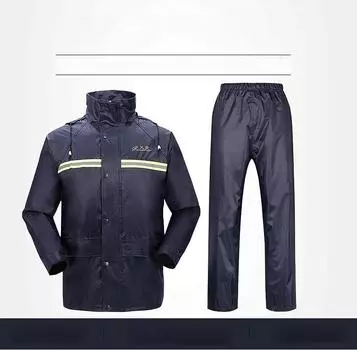 Дождевик, дождевик, комплект, утепленный пончо с разрезом, простой стильный L темно-синий