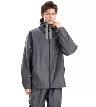 Дождевик и дождевик для хранения дождевой воды и воды, темно-серый [unailu] костюм, плащ, мужской комплект, дождевик, куртка, водонепроницаемый, водоотталкивающий, темно-серого