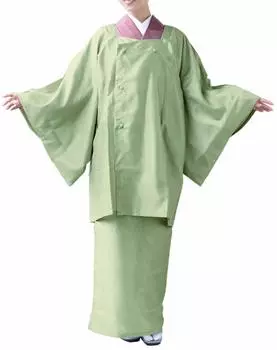 Дождевик Кимоно Японский [KYOETSU] Пальто, Двухсекционный Тип, Плащ, Стиль, Женский (Л, Зеленый) зелёный