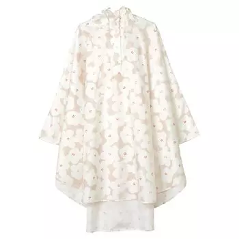 Дождевик-пончо Hana Print Beige Raincoat Можно носить с рюкзаком Можно носить поверх верхней одежды Отдых на природе Фестиваль Стильный Милый Женский