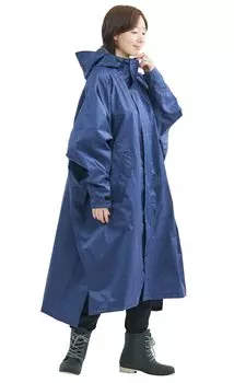 Дождевик-пончо, совместимый с велосипедным дождевиком, высокое пончо DX [Ametohare] AH-100, женский, мужской (Деним, L)