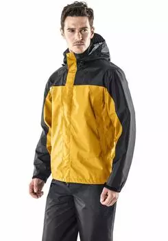 Дождевик Rain MES11 Charcoal M [Tesla] Мужская дождевая одежда, костюм, плащ, комплект, для активного отдыха, скалолазания, снаряжение, верх, низ цвета уголь/желтый