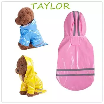 Дождевик с капюшоном для домашних животных, водонепроницаемая куртка для собак для собак, пальто для улицы S синий