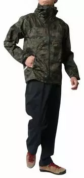 Дождевик Верх и низ Комплект Водонепроницаемый Водонепроницаемый Дышащий Стрейч M Pattern 6 [Документ] Мужской S-4L 10,000 мм (Хаки Камуфляж)