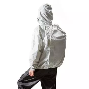 Дождевой рюкзак, верхняя и нижняя часть, дождевая сумка для хранения, дождливая поездка на работу в дождь, дышащий, водонепроницаемый, для езды на велосипеде [THE ROOTS] Костюм, совместимый, комплект, светло-серый