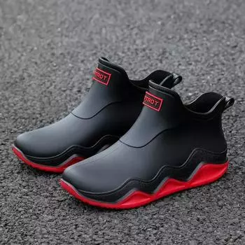 Дождевые сапоги мужские и женские противоскользящие сапоги для рыбалки и забродной рыбалки 36 красный