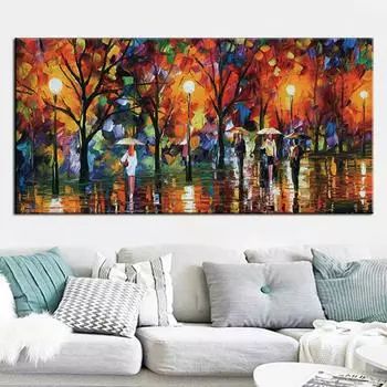 Дождливая ночь, улица, большая 5D DIY алмазная живопись, полная круглая дрель, вышивка пейзажей, круглая мозаика, рукоделие, домашний декор AA2701 30x60CM