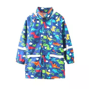 Дождливый сезон в маленьких детях дождевик куртка милый принт капюшон длинный участок с карманами открытый водные игры стремительный куртка 100cm