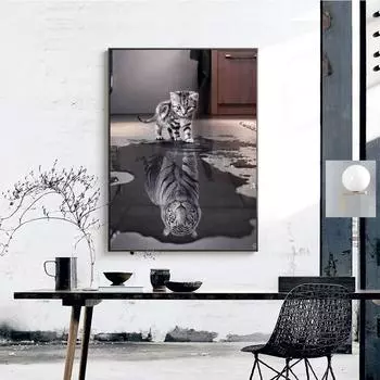 DP Полный комплект DIY Алмазная картина Кошка Алмазная вышивка Крестом Животные Изображение 20*30 cm