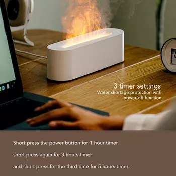 DQ709 Colorful Flame Air Aroma Diffuser Humidifier 7 Flame Colors Noiseless Essential Oil Diffuser with Auto Off Protection чёрный