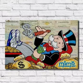 Дядя Сэм США Деньги Wall Art Граффити Настенная картина Современная печать на холсте Cuadros Decoracion Салон Плакаты и принты 21*30cm