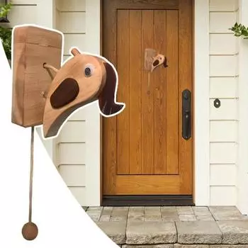 Дятел, дверной звонок с тянущей веревкой, винтажный деревянный молоток в форме птицы для входной двери, домашний офис