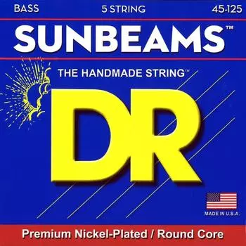 Струны для бас-гитары DR 5 струн SUNBEAM никелированные .045-.125 NMR5-45
