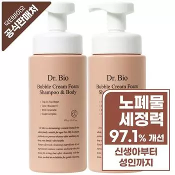 Dr.Bio Bubble Cream Foam Шампунь и гель для душа, 450 мл, 2 шт.