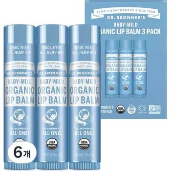 Dr. Bronner s Baby Mild Lip Balm 4g, 6 packs