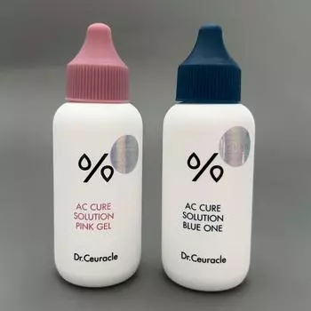 Dr.Ceuracle AC Cure Solution Blue One 50 мл + очищающий розовый гель от прыщей 50 мл