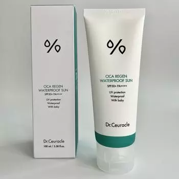 Dr.Ceuracle Cica Regen Водостойкий солнцезащитный крем SPF50+PA++++ 100 мл/веганский, протестирован для детей