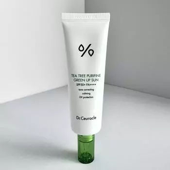 Dr.Ceuracle Tea Tree Purifine Green Up Sun SPF50+PA++++/база под макияж OK/50мл