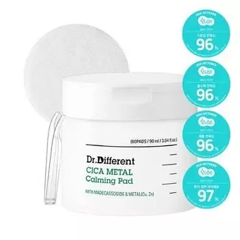 DR.DIFFERENT Cica Metal Calming Pad 90ml (60 sheets)
