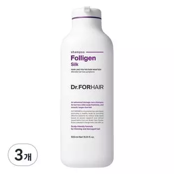 Dr. For Hair Damaged Hair Care Hair Loss Symptom Relief Polygen Silk Shampoo, 500ml, 3 pcs.