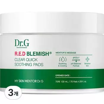Dr.G Dr.G Red Blemish Clear Quick Soothing Pack, 70 листов, 3 упаковки