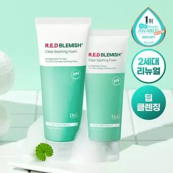 Dr.G Проект мягкокислотной успокаивающей пены Red Blemish Clear (150мл+75мл)
