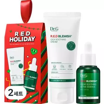 Dr.G Red Blemish Cica Soothing Cream, набор для успокаивающего ухода в праздничный выпуск, 110 мл, 2 набора