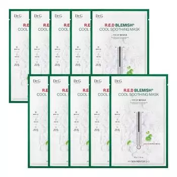 Dr.G Red Blemish Cool Soothing Mask 10 шт., корейская маска в упаковке