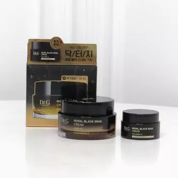 Dr.G Royal Black Snail Cream Set 50 мл + 15 мл – Интенсивный восстанавливающий и осветляющий увлажняющий крем с 20% фильтратом секреции улитки