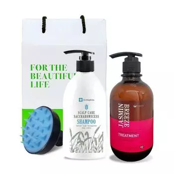 Dr. Hopkins Shampoo 500ml + Pogonia Jasmine Bris Treatment 500ml + Scalp Foam Hair Brush Gift Set, 1 Set, Korean popular cosmetics set