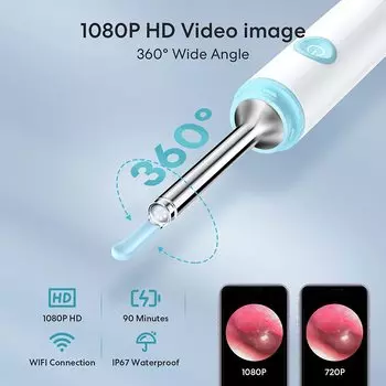 Dr.isla HD Smart Visual Ear Sticks Эндоскоп Высокоточная камера для чистки ушей Отоскоп Очиститель ушей Удалитель ушной серы белый