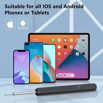 Dr.isla NE3 Ear Cleaner High Precision Ear Wax Removal Tool with HD Camera LED Light Wireless Otoscope Smart Ear Cleaning Kit чёрный