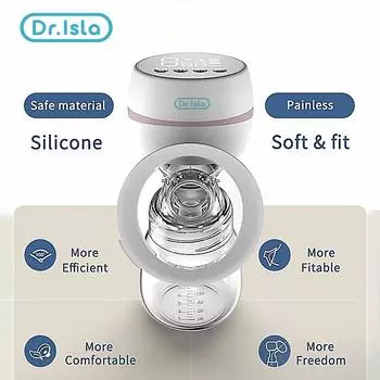 Dr.isla Новый портативный электрический молокоотсос с зарядкой через USB, бесшумный портативный молокоотсос, автоматический доильщик, комфорт для грудного вскармливания синий