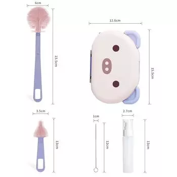 Dr.isla портативный набор щеток для чистки детских бутылочек, дорожный размер, сушилки, набор для чистки силиконовых трубочек для сосок, без бисфенола А белый
