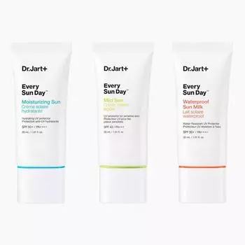 Dr.Jart+ Every Sun Day™ Солнцезащитный крем 3 типа НАБОР : Увлажняющий+мягкий+водостойкий 30мл (2 варианта) Moisturiser+Mild+Waterpro