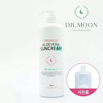 Dr. Moon Premium Large Capacity 1000ml Aloe Vera Daily Sun Cream SPF50+ PA+++/Small Pouch