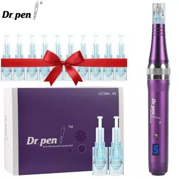 Dr.Pen X5 Wireless Derma Pen Microneedling Derma Rolling MTS Микроигольная терапевтическая система Уход за кожей Красота Инструмент с 12 иглами-картриджами X5W+10PCS 9PIN
