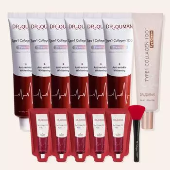 Dr. Qman Premium TYPE1 Collagen Cream Pack Eye Cream Skin Care 12 Piece Set, 6 60g + 5 10g each + eye cream + spatula, 1 each