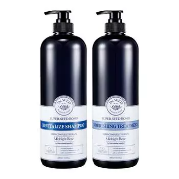 Dr. Seed Super Seed Balm Shampoo 1L + Treatment 1L Set Midnight Rose, 1 set