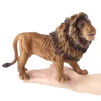 (Драгоценная память)Образовательная наука Лев модель животного орнамент фигурка игрушка для детей подарок BW коричневый